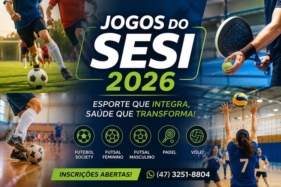Jogos do SESI 2026 estão com inscrições abertas em Brusque e região